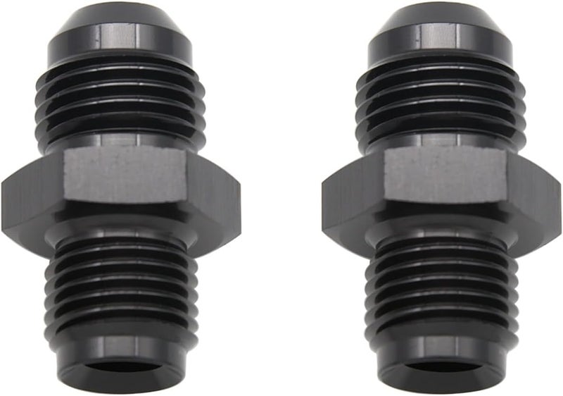 KRD PERFORMANCE Aluminum -6 AN Male Flare to 5/8 x 18 Male Thread Inverted Seat Adaptor Fittings Inv Flare Connector, Black, Pack of 2 - Image 4